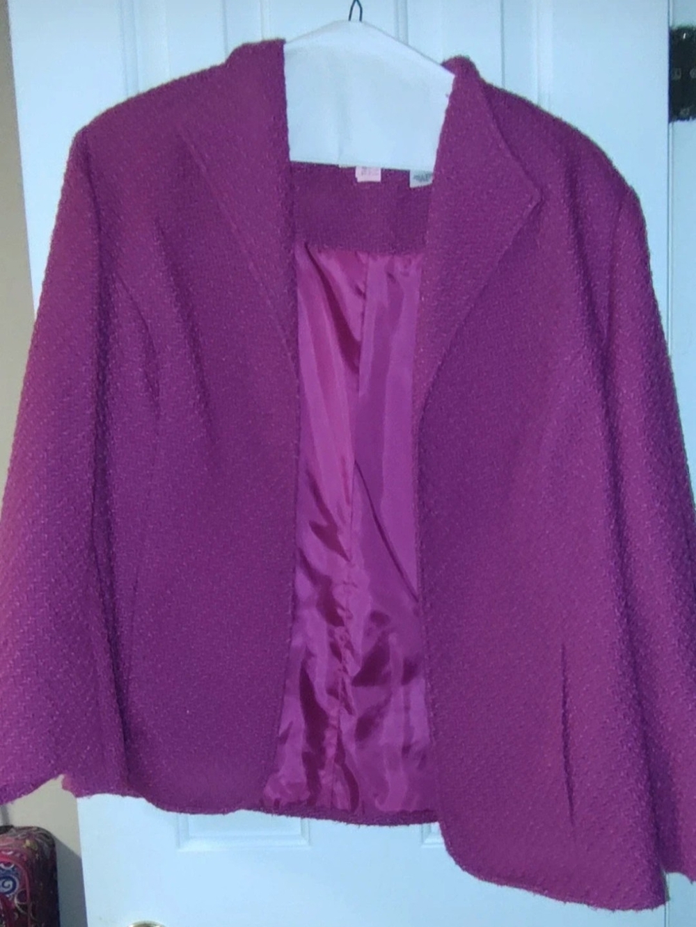 Alfred Dunner Textured Blazer in Deep Magenta